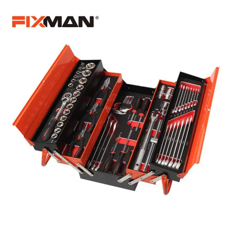 მეტალის ყუთი ხელსაწყოების ნაკრებით 62ც. Fixman MT62