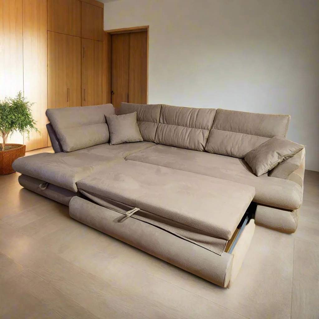 გასაშლელი კუთხის დივანი სათავსოთი 260x160 სმ Vita Corner Cream - Image 2