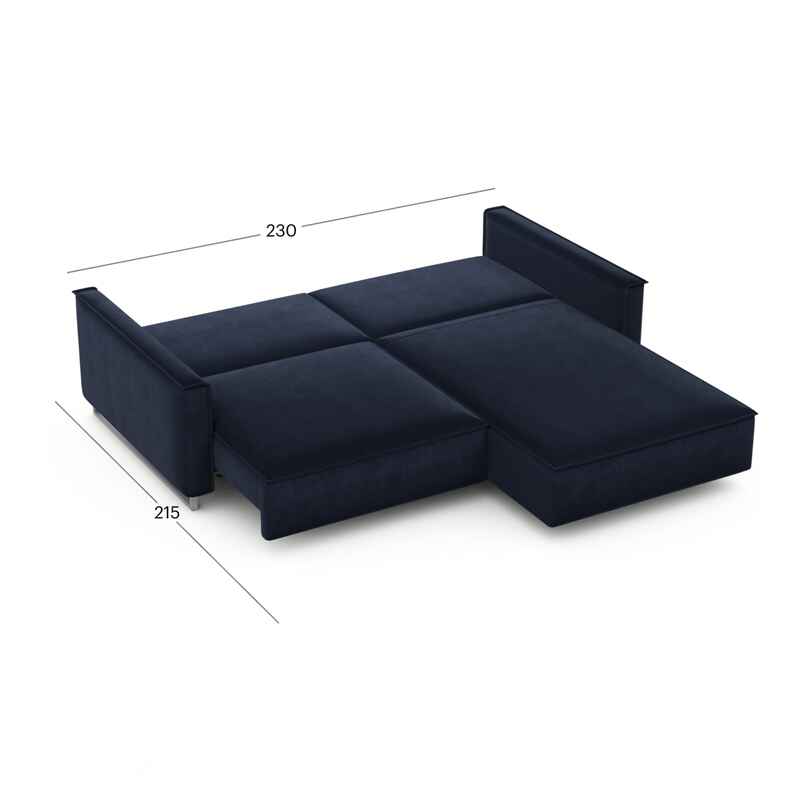კუთხის გასაშლელი დივანი სათავსოთი Liverpool Dark Blue 230x170x86 სმ - Image 5