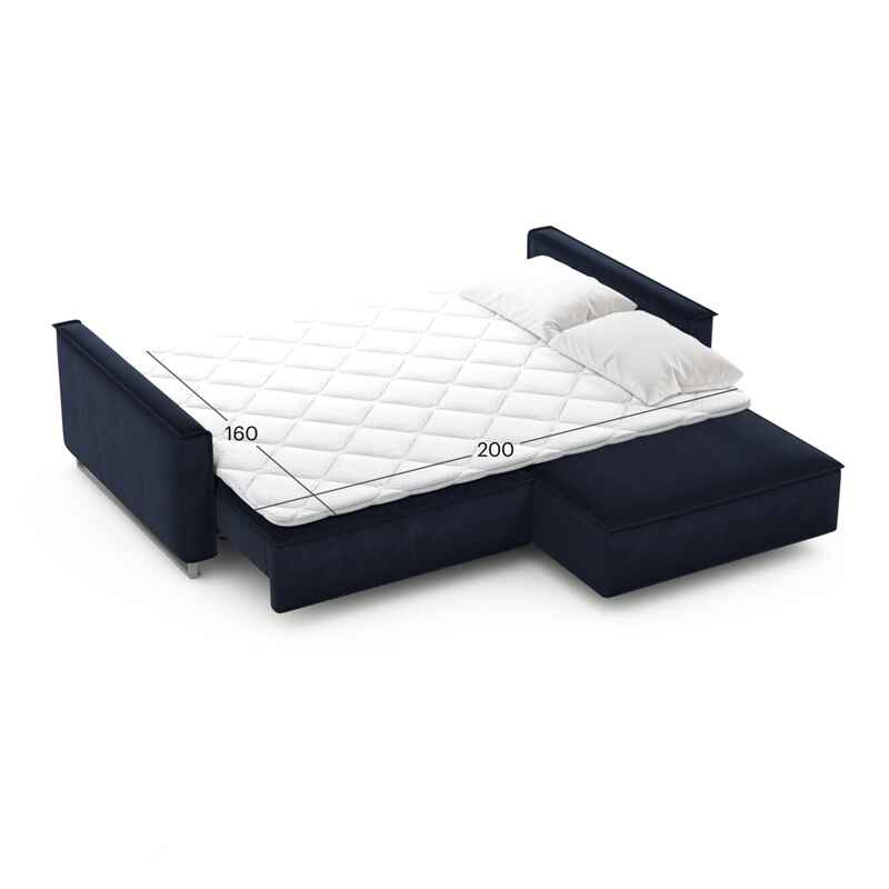 კუთხის გასაშლელი დივანი სათავსოთი Liverpool Dark Blue 230x170x86 სმ - Image 6