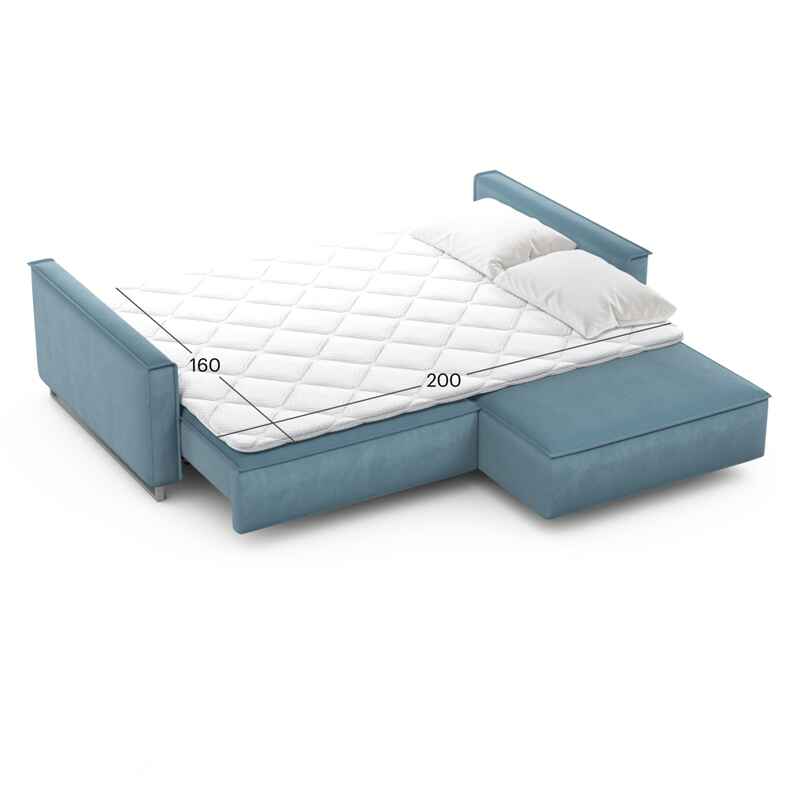 კუთხის გასაშლელი დივანი სათავსოთი Liverpool Light Blue 230x170x86 სმ - Image 6