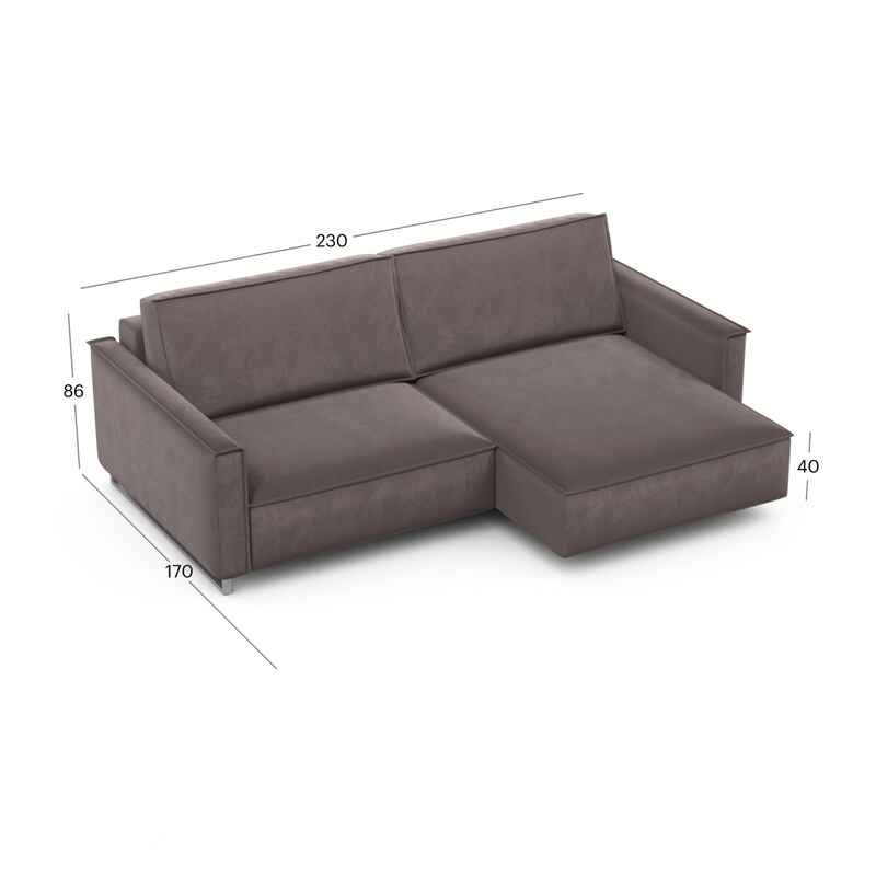 კუთხის გასაშლელი დივანი სათავსოთი Liverpool Mocha 230x170x86 სმ - Image 4