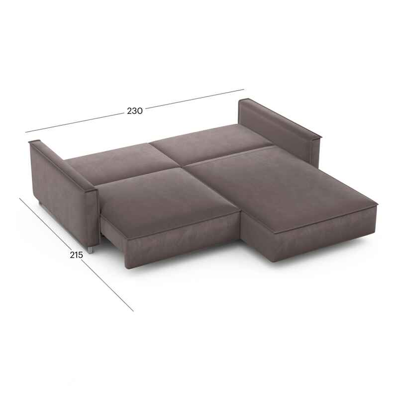 კუთხის გასაშლელი დივანი სათავსოთი Liverpool Mocha 230x170x86 სმ - Image 5
