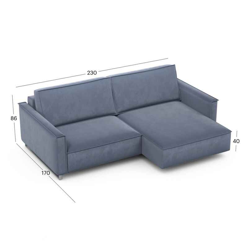 კუთხის გასაშლელი დივანი სათავსოთი Liverpool Smoky 230x170x86 სმ - Image 4