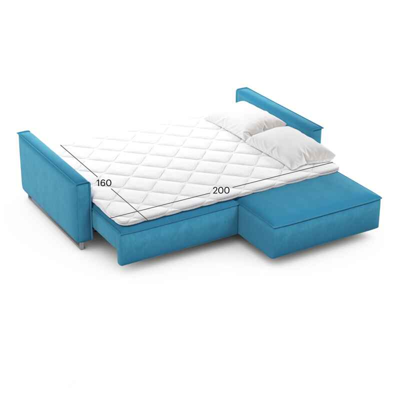 კუთხის გასაშლელი დივანი სათავსოთი Liverpool Turquoise 230x170x86 სმ - Image 6