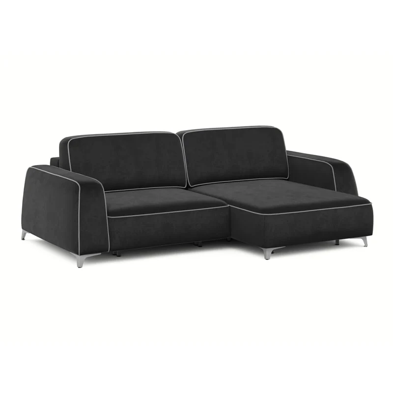 კუთხის გასაშლელი დივანი სათავსოთი Oxford Black 170x256x86 სმ - Image 2