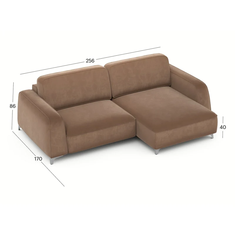 კუთხის გასაშლელი დივანი სათავსოთი Oxford Cappuccino 170x256x86 სმ - Image 4