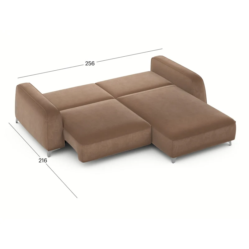 კუთხის გასაშლელი დივანი სათავსოთი Oxford Cappuccino 170x256x86 სმ - Image 5