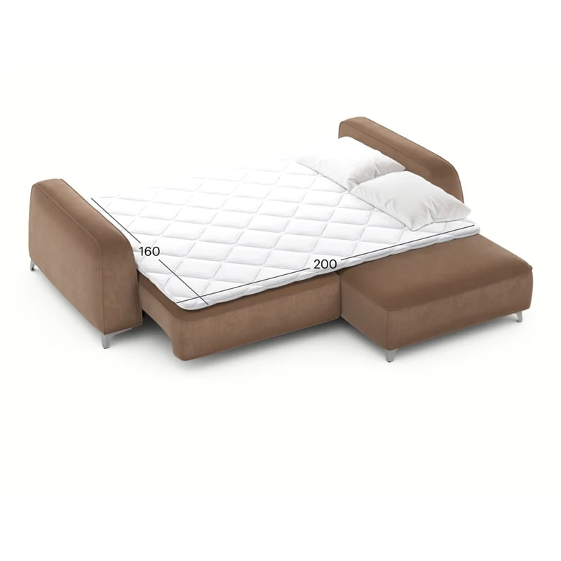 კუთხის გასაშლელი დივანი სათავსოთი Oxford Cappuccino 170x256x86 სმ - Image 6