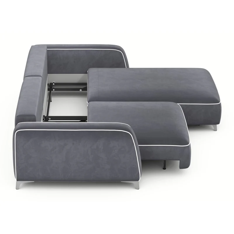 კუთხის გასაშლელი დივანი სათავსოთი Oxford Grey 170x256x86 სმ - Image 7