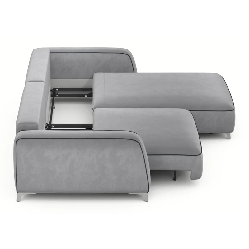 კუთხის გასაშლელი დივანი სათავსოთი Oxford Silver 170x256x86 სმ - Image 7