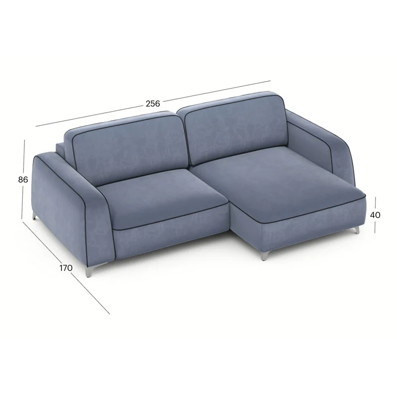 კუთხის გასაშლელი დივანი სათავსოთი Oxford Smoky 170x256x86 სმ - Image 4