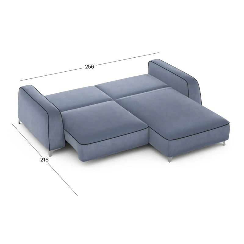 კუთხის გასაშლელი დივანი სათავსოთი Oxford Smoky 170x256x86 სმ - Image 5