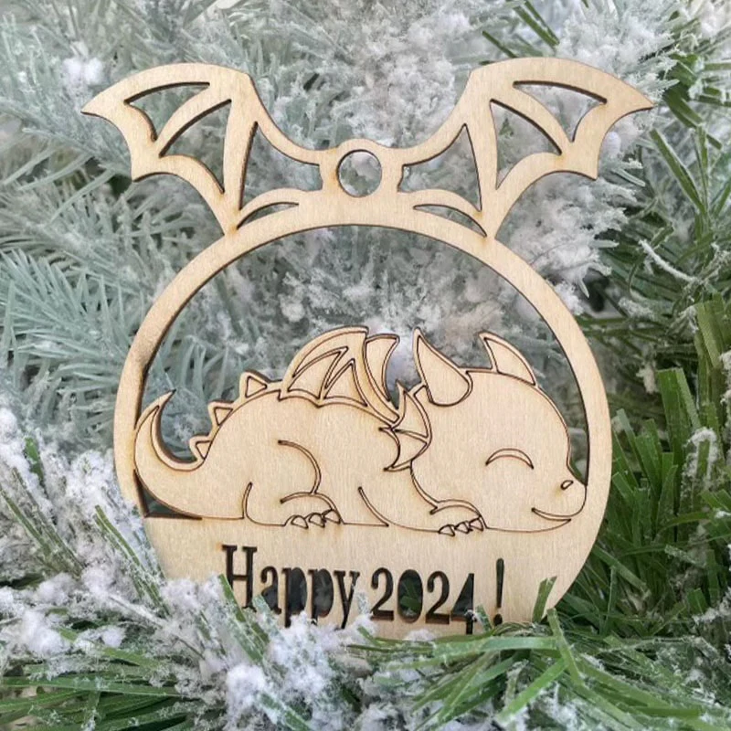 ნაძვის ხის ხელნაკეთი სათამაშო Dragon 2024 - Image 2
