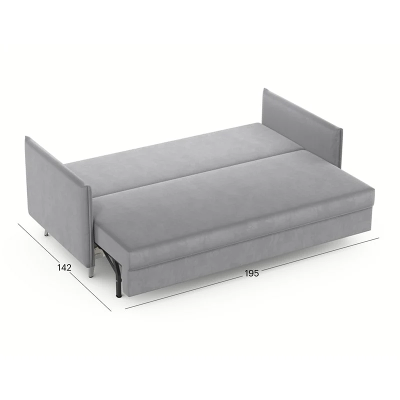 გასაშლელი დივანი სათავსოთი Galloway Silver 195x98x90 სმ - Image 5