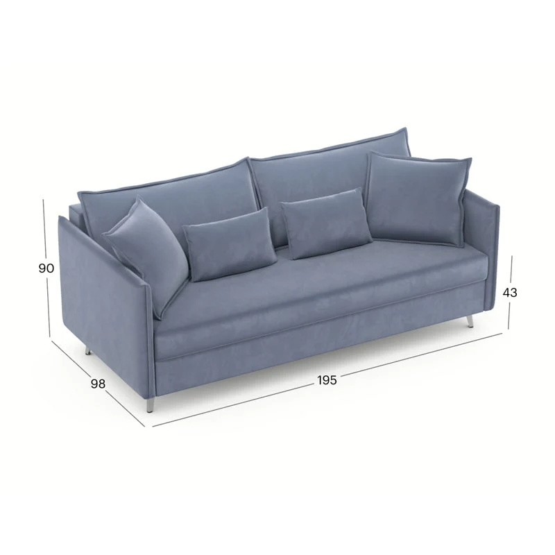 გასაშლელი დივანი სათავსოთი Galloway Smoky 195x98x90 სმ - Image 4