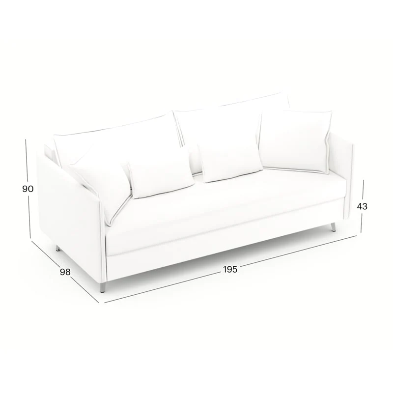 გასაშლელი დივანი სათავსოთი Galloway White 195x98x90 სმ - Image 4