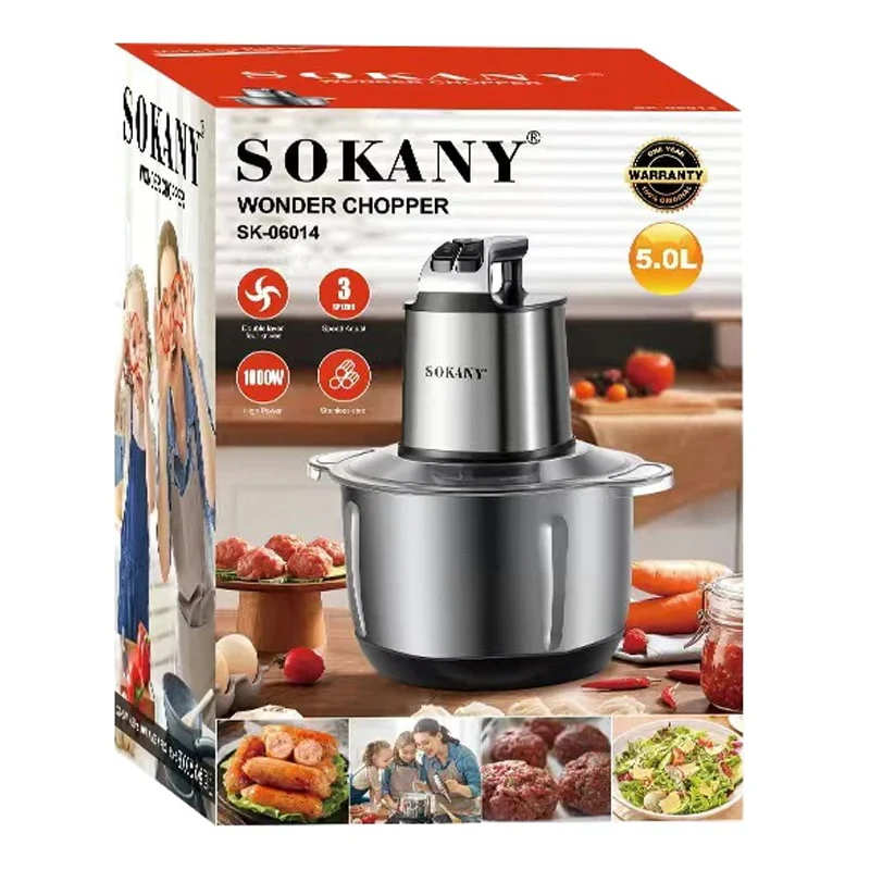 უჟანგავი ფოლადის ჩოფერი 5ლ 1000W Sokany SK-06014 - Image 3
