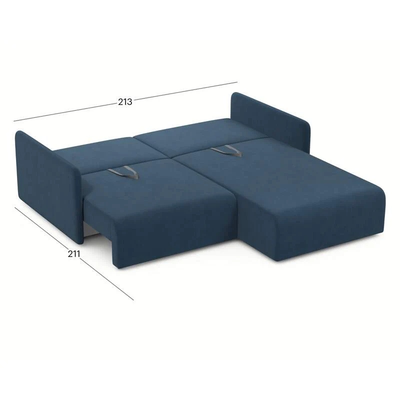 კუთხის გასაშლელი დივანი Athenry Blue 213x167x86 სმ - Image 5