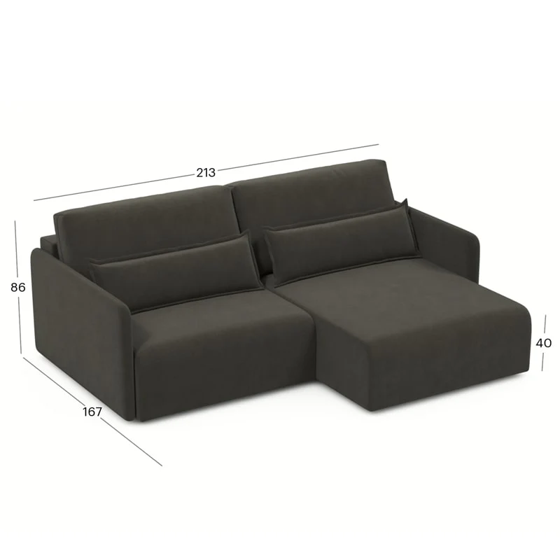 კუთხის გასაშლელი დივანი Athenry Brown 213x167x86 სმ - Image 4