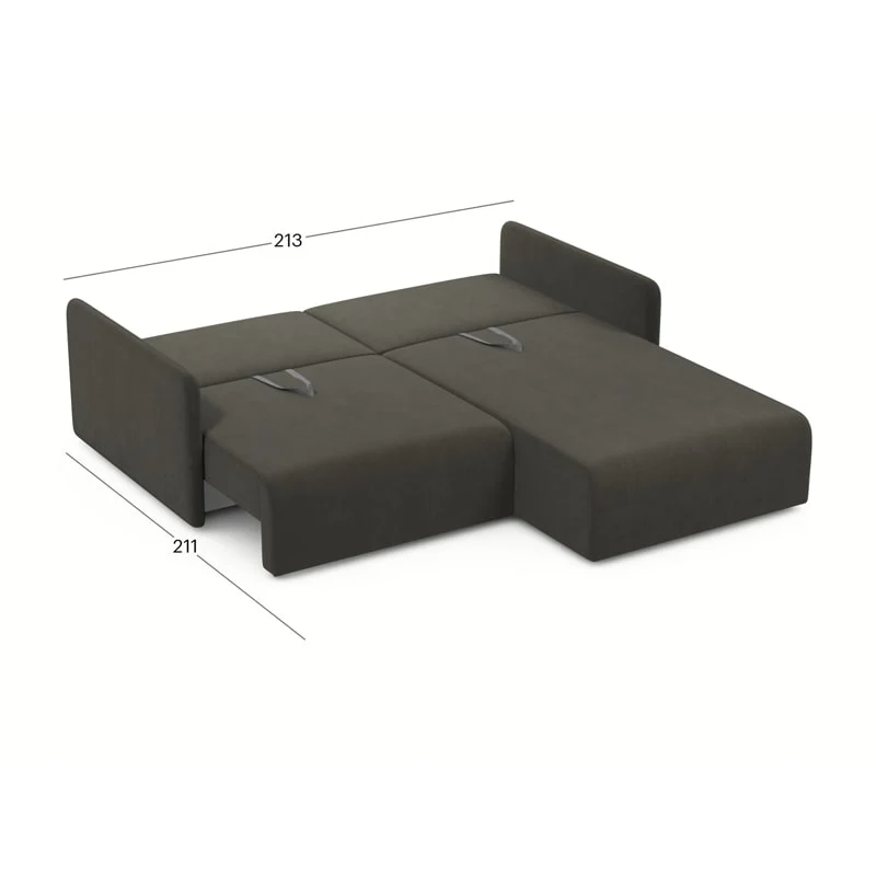 კუთხის გასაშლელი დივანი Athenry Brown 213x167x86 სმ - Image 5