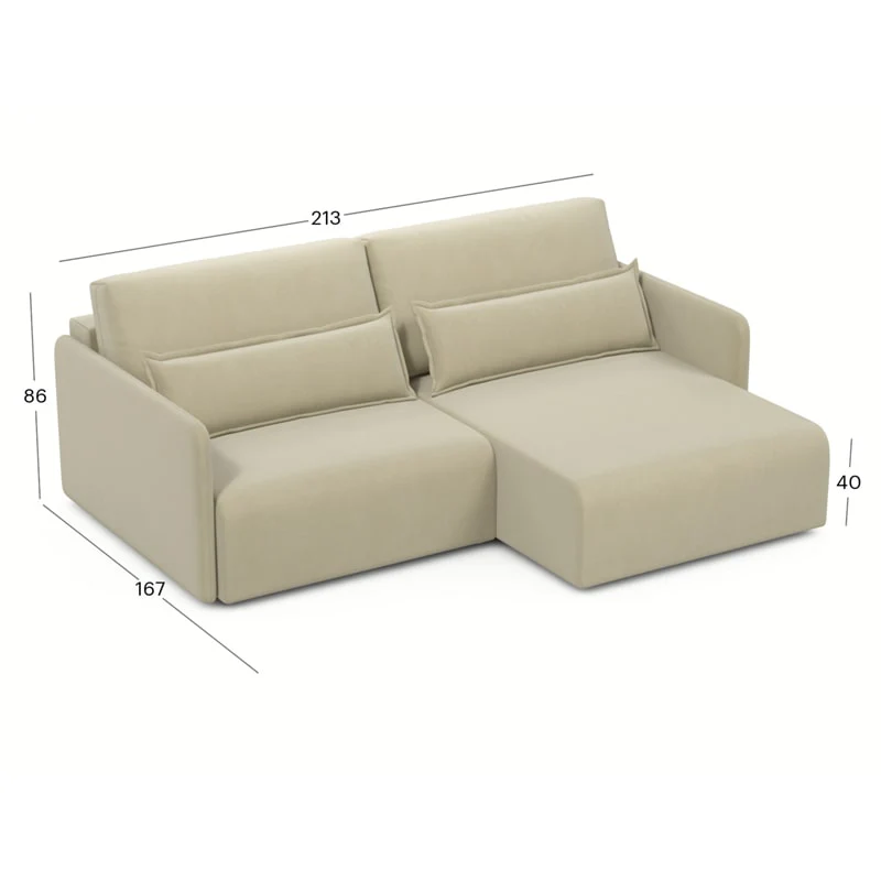 კუთხის გასაშლელი დივანი Athenry Cream 213x167x86 სმ - Image 4