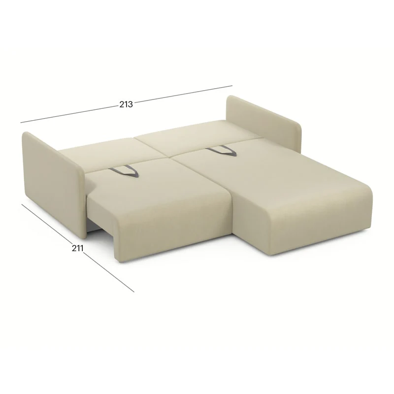 კუთხის გასაშლელი დივანი Athenry Cream 213x167x86 სმ - Image 5