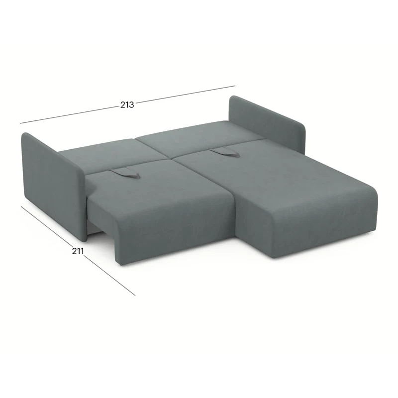 კუთხის გასაშლელი დივანი Athenry Grey 213x167x86 სმ - Image 5