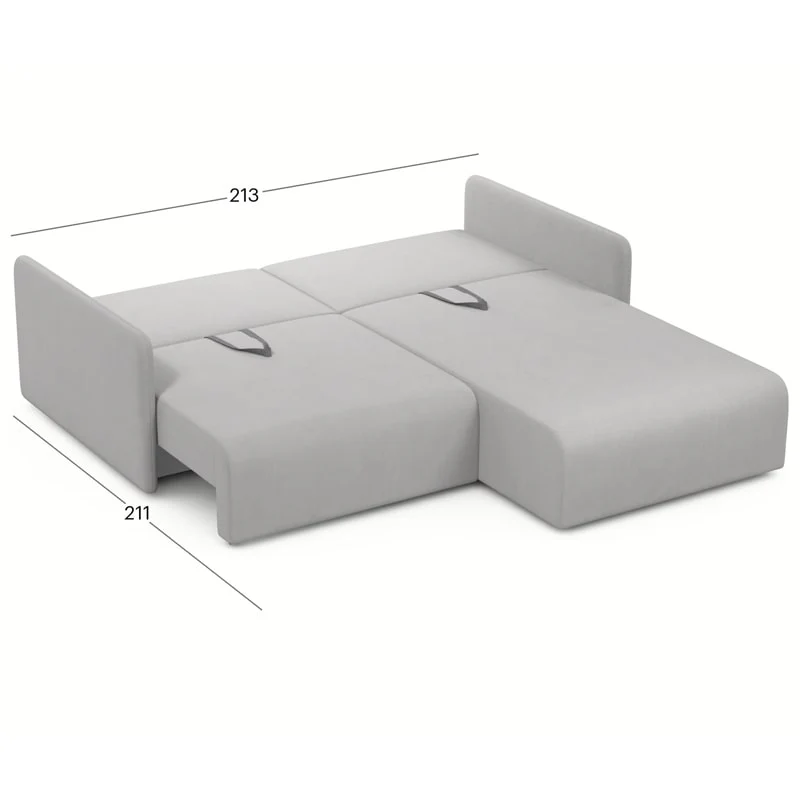 კუთხის გასაშლელი დივანი Athenry Silver 213x167x86 სმ - Image 5