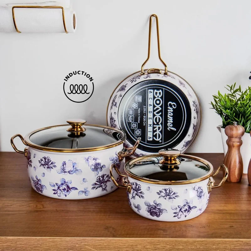ემალის ქვაბების ნაკრები Bonera 4PCS Enamel-Granit - Image 3