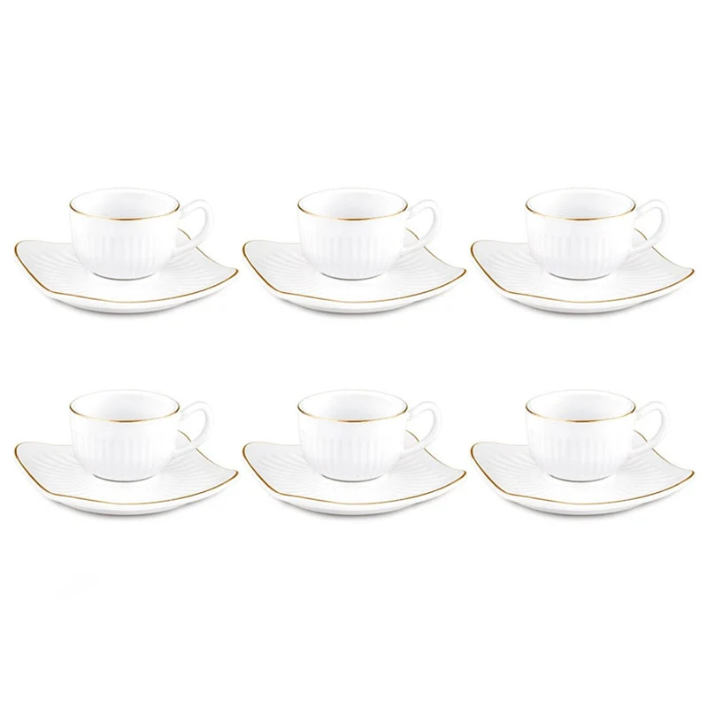 ყავის ჭიქების 12 ცალიანი კომპლექტი Lemon Porcelain 416 - Image 2