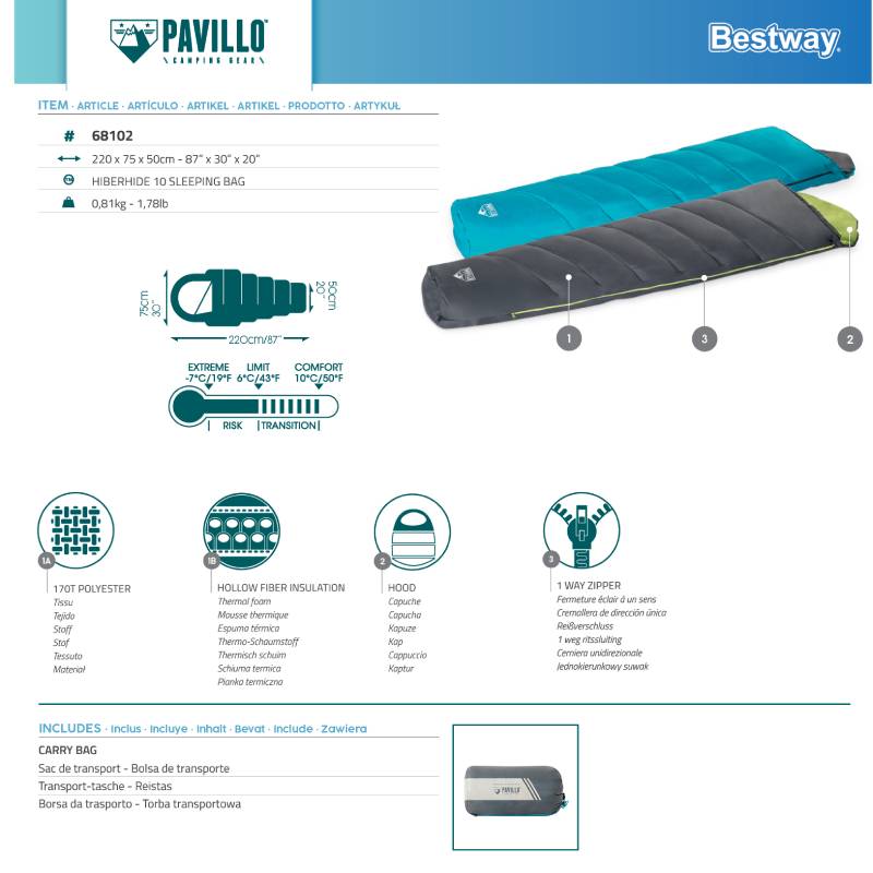 საძილე ტომარა ჩანთით Bestway 68102 - Image 5
