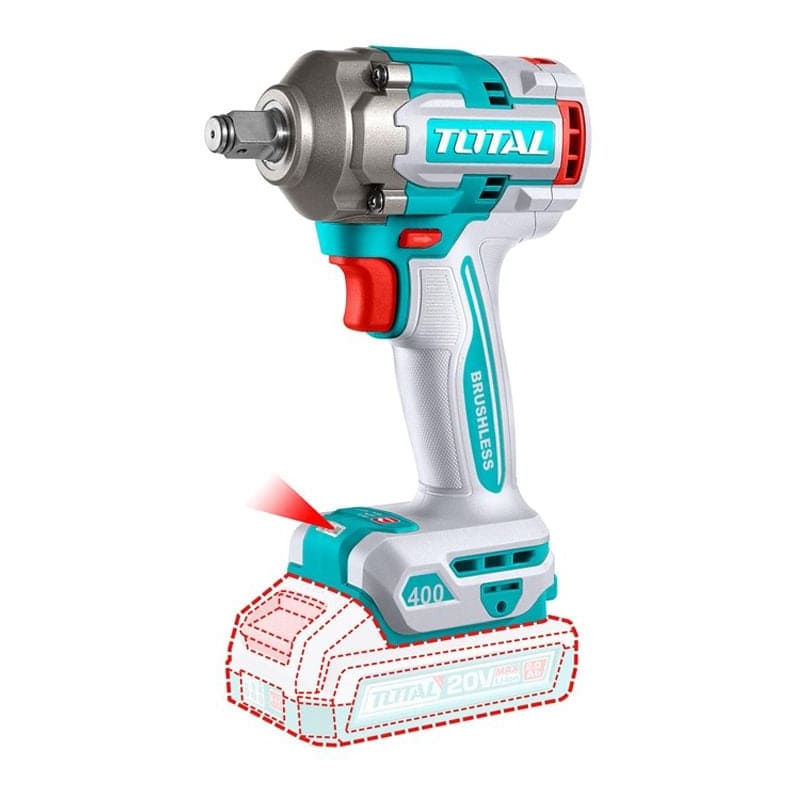 აკ.ქანჩის გასაღები 20V, 400ნმ, 1/2 TOTAL TIWLI20401 - Image 2