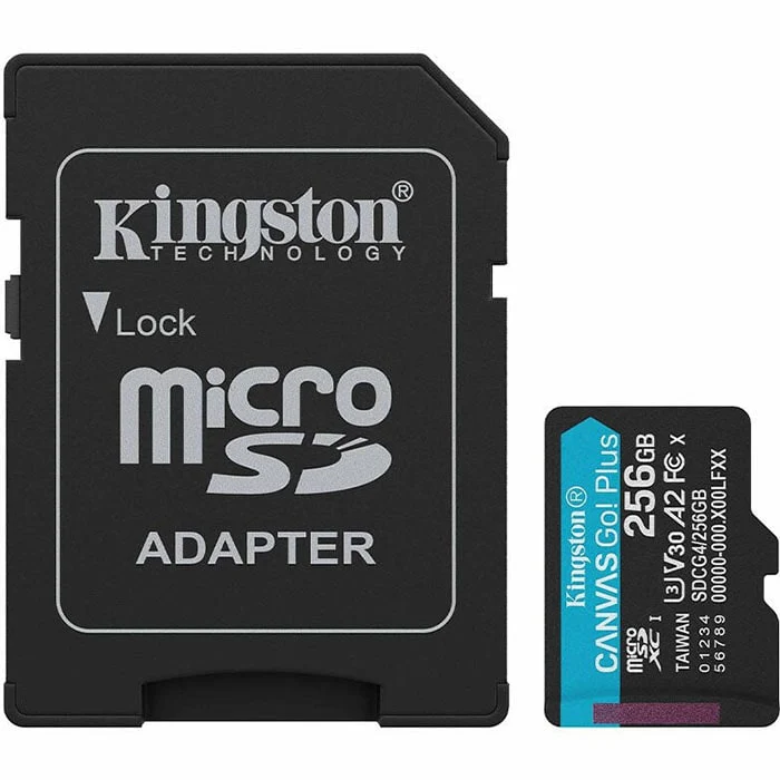 მეხსიერების ბარათი Kingston 256GB microSD Canvas Go Plus (SDCG4/256GB)
