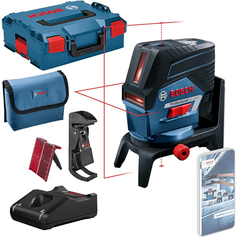 ლაზერული ნიველირი BOSCH GCL 2-50 C + RM 2 (L-boxx 136)