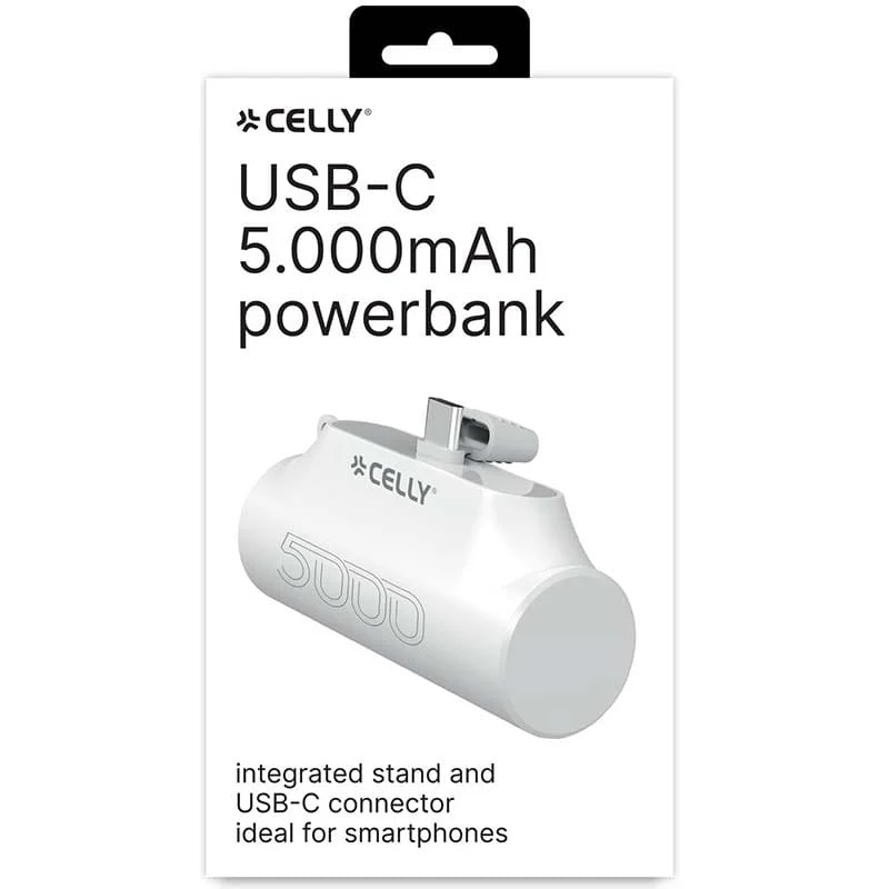 პორტატული დამტენი Celly USB-C Power Bank 5000mAh - Image 5