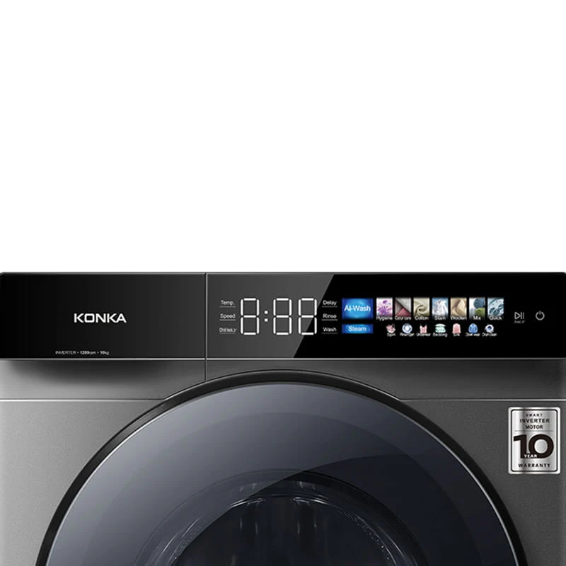 სარეცხი მანქანა 10კგ KONKA 100 GREY TOUCH - Image 2