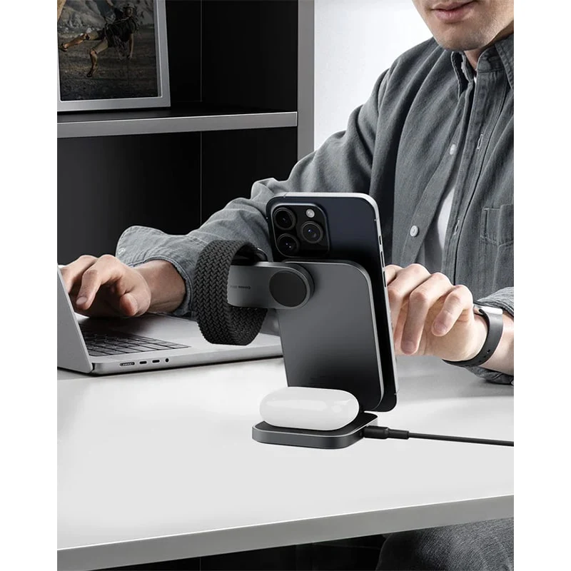 უსადენო დამტენი Aukey 3 in-1 15W LC-MC312 MagFusion Z Qi2 - Image 7