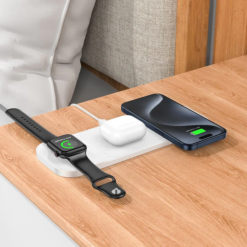 უსადენო დამტენი Hoco CQ5 Step 3-in-1 wireless fast charger - Image 3