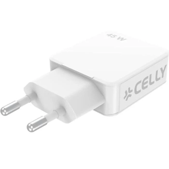 სწრაფი დამტენი Celly Slim Travel Charger 1 Port USB-C+1 Port USB- A 45 W - Image 2