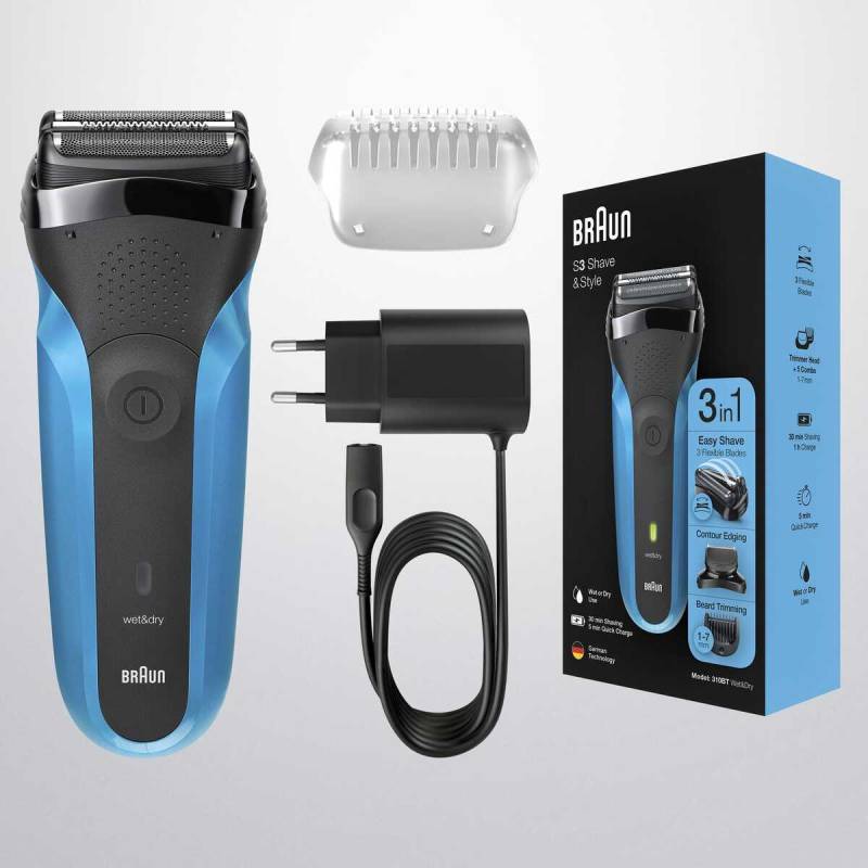 წვერსაპარსი BRAUN SHAVER 310BT BLK/BLU - Image 3