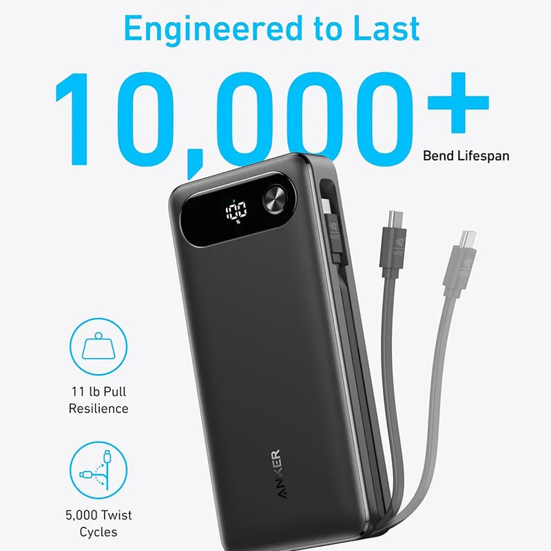 ფოვერბანკი Anker Power Bank (20K, 87W, Built-In USB-C Cable) B2B - UN (excluded CN, Europe) Black Iteration 1 - Image 5