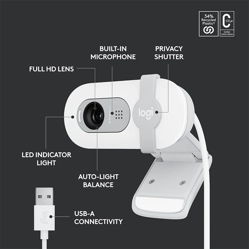 ვებ კამერა Logitech Brio 100 Full HD Webcam L960-001617 - Image 2
