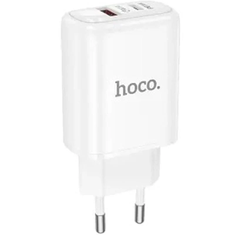 ადაპტერი Hoco DC107 Cool dualport PD30W+QC3.0 charger USB-Type-C, USB-A White - Image 3