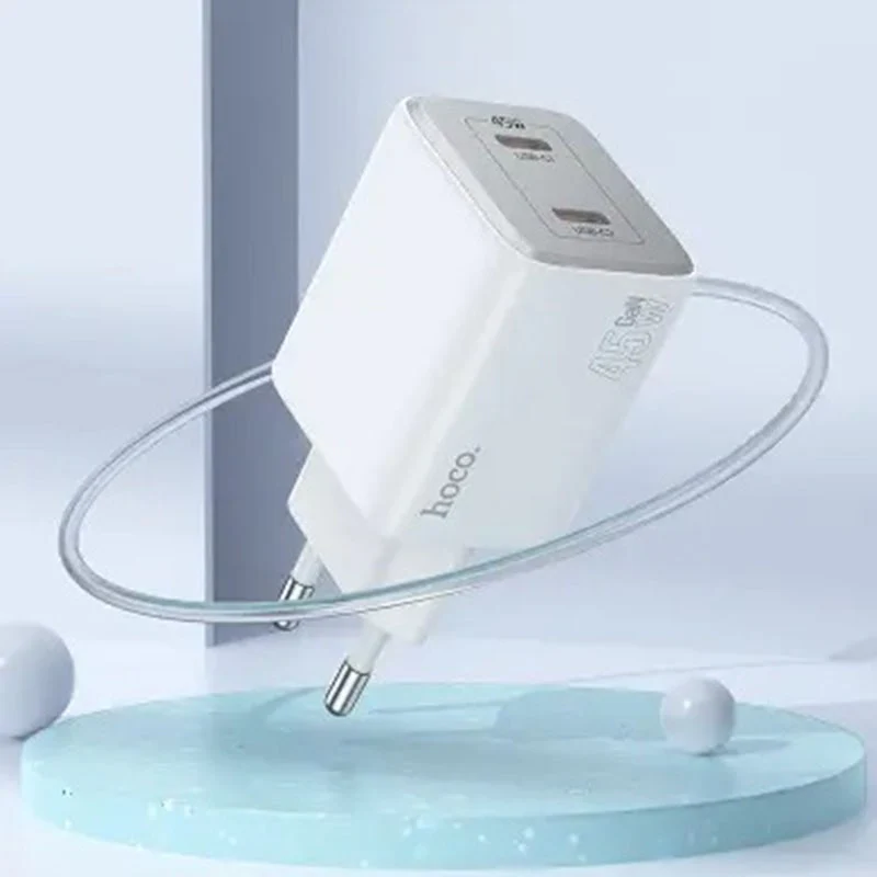 დამტენი Hoco N42 Elogiado dual-port PD45W (2C) charger white - Image 3