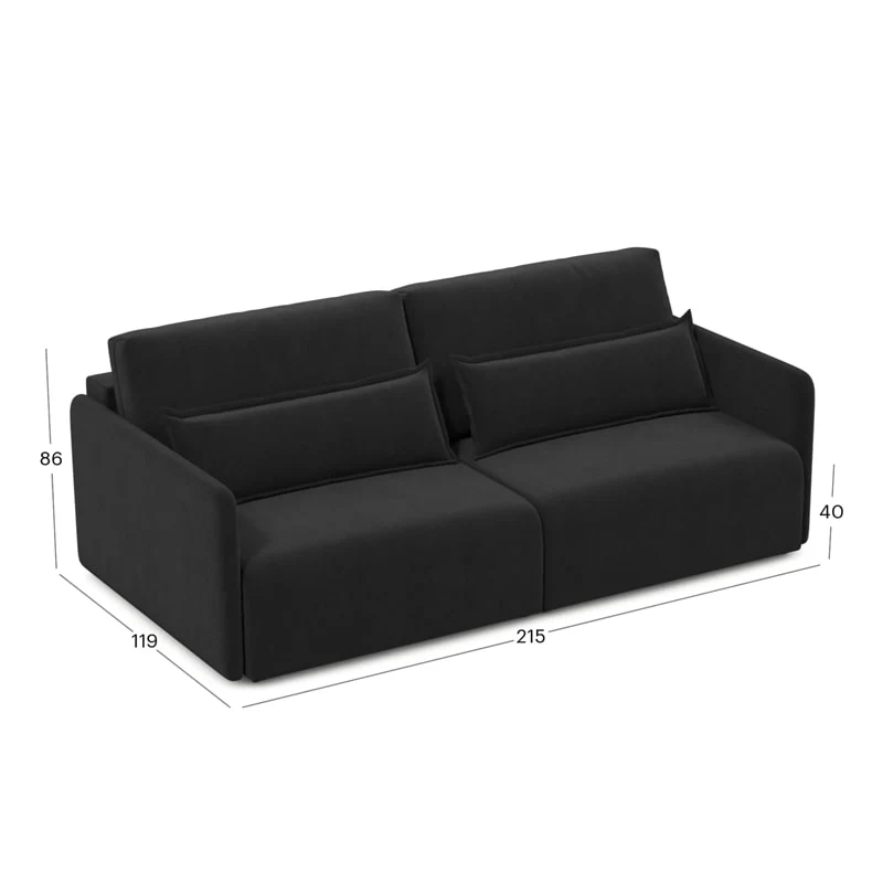 დივანი Tampere Black 215x119x86 სმ - Image 6