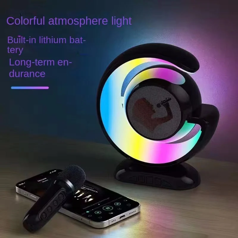 მინი Bluetooth დინამიკი RGB ფერებით და 2 მიკროფონით OEM YS-110 - Image 3