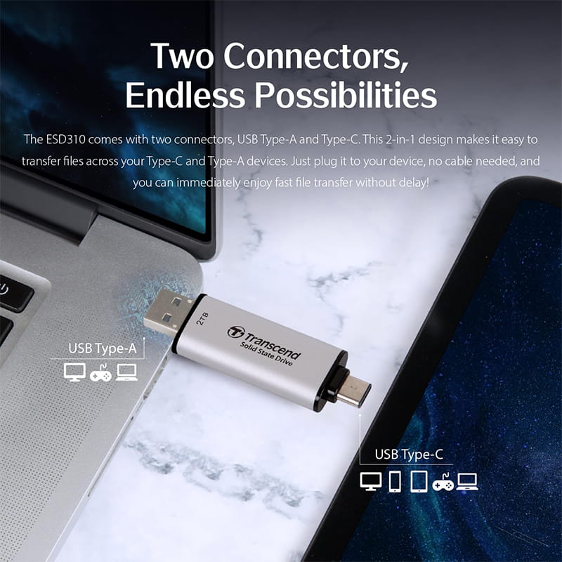 2TB გარე მყარი დისკი Transcend TS2TESD310S - Image 2