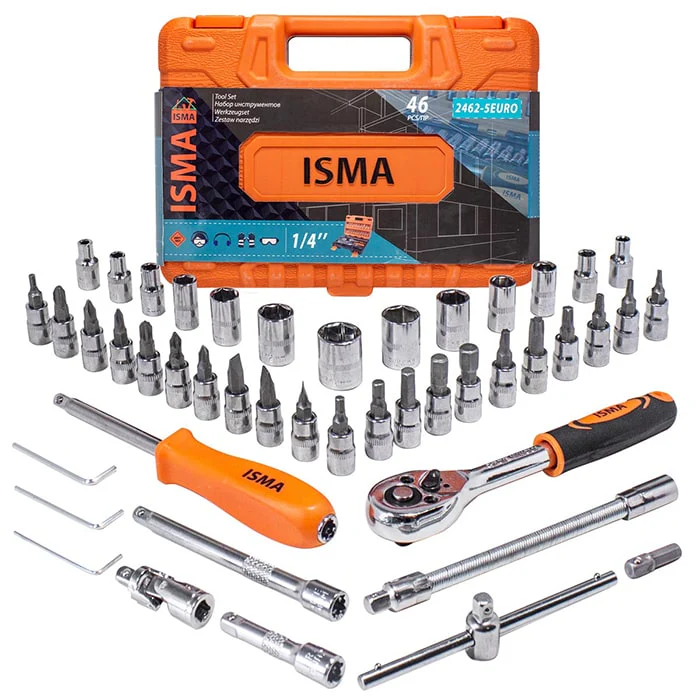 46 ნაჭრიანი ხელსაწყოების ნაკრები ISMA 2462-5 EURO