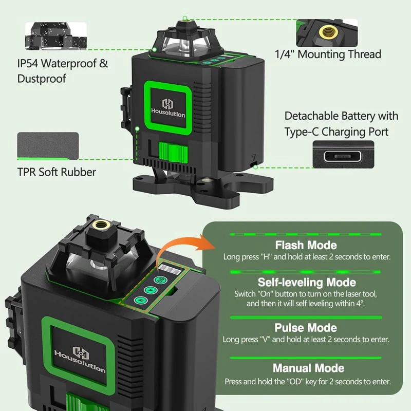 4D ლაზერული თარაზო PowerTech GLL-16-1 - Image 7